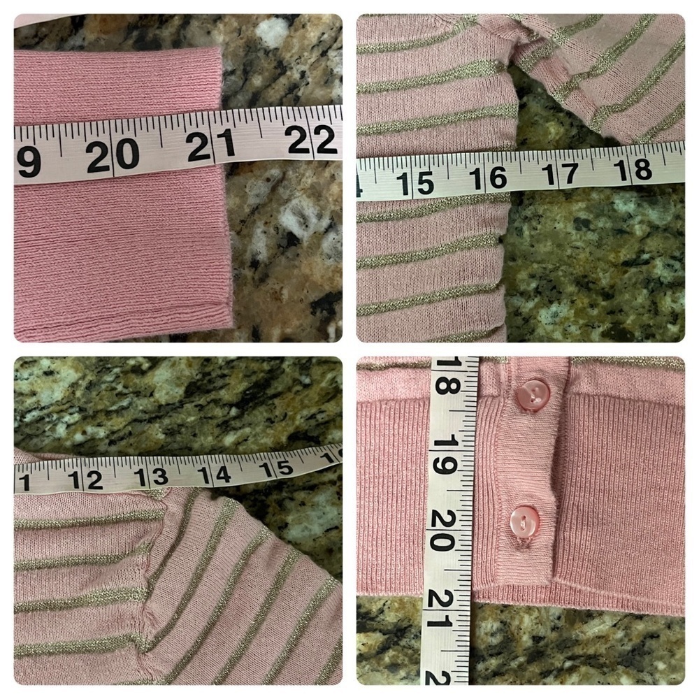 LOFT Outlet Pink Textured Cardigan Women’s S | Preppy Nautical Coastal Button - Picture 6 of 10